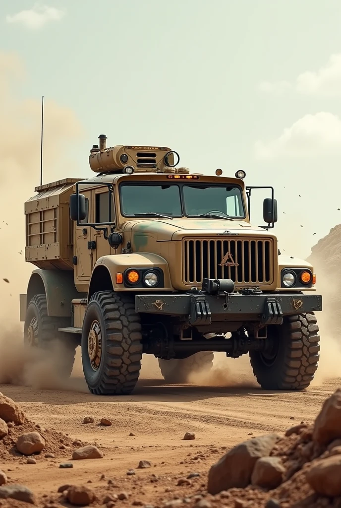 Draw me 1 military car