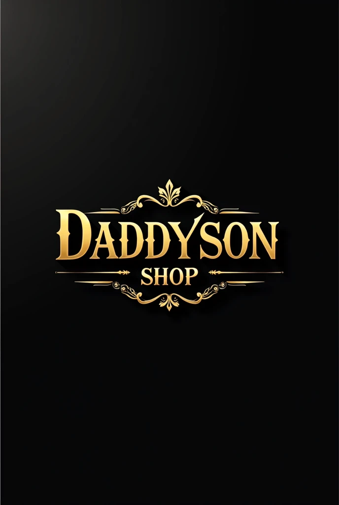 Un logo noir et or sur le nom DADDYSON  shop 