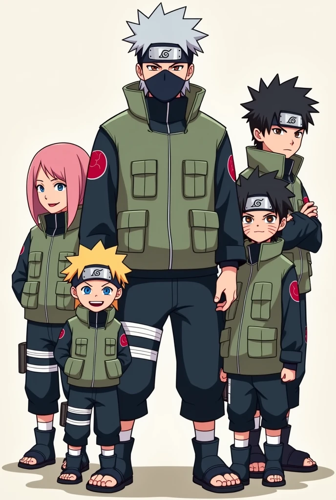 Kakashi funny image with team 7 2d image 
