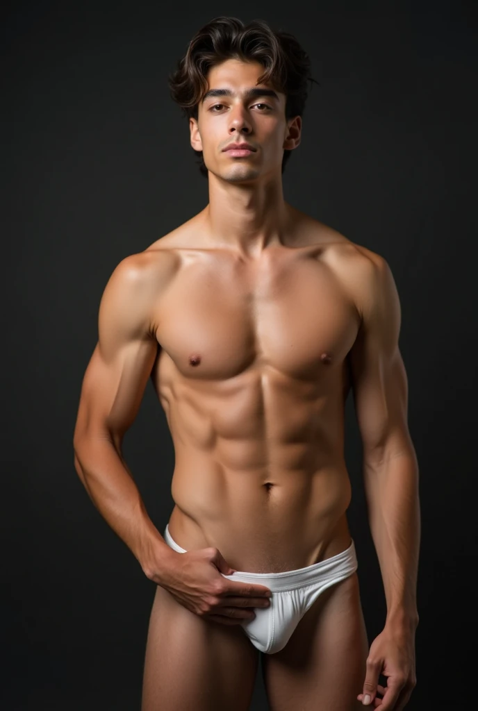1 boy totally naked showing his penis without any clothing showing his big thick penis (Brazilian boy) doing a sexy pose with his hand on his penis (showing the whole penis for image)