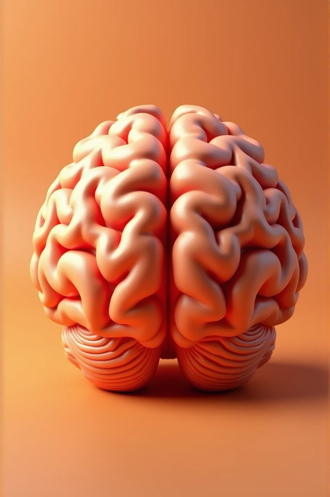 brain, 3D, orange