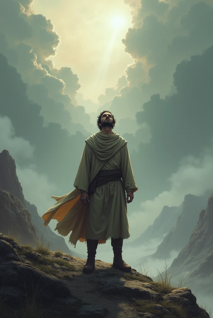 Alone man with God help him 