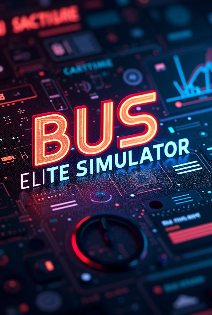 Create me a text text text , and puts a large text above it says "bus" and below as a subtitle it says "Elite Simulator" and don&#39;t put a bus just the text, and do it simulator style and with different colors and Roleplay style 