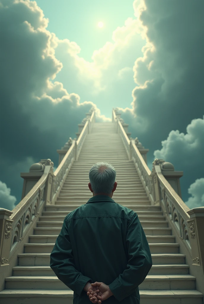 Man can't decide, which way is good, there are tho way with stairs