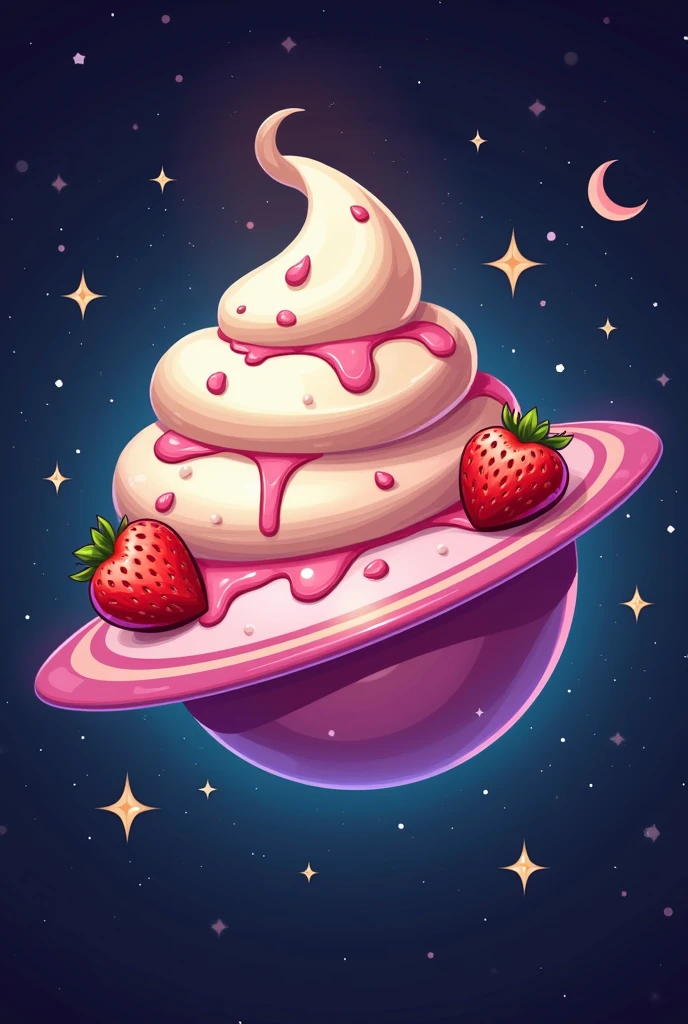 Create an ice cream planet themed logo
