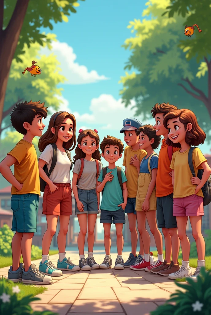 10 friends, five boys and five boys