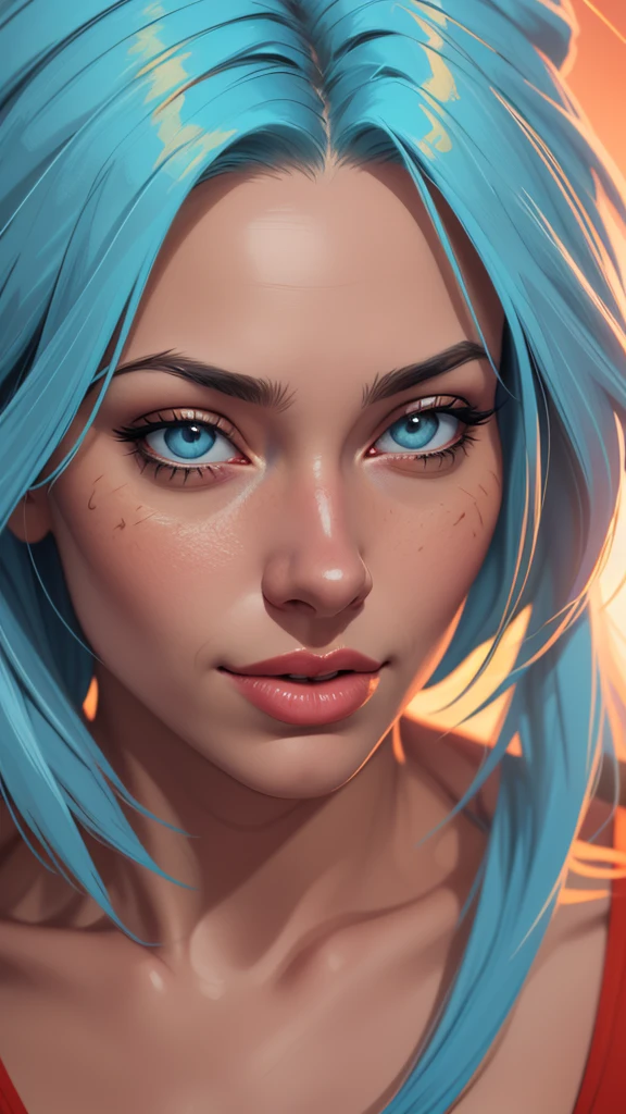 (work of art, Cartoon style digital illustration best quality, ultra realistic,32K,raw-photo, skin detailed, 8k hd, dslr, high qualiy, film grain:1.5), rule of thirds, An extremely beautiful woman, Pale skin, russet hair, Celtic warrior, Weathered Blue War Face Paint Birch Forest, Sharp, bold focus, intrikate, digitalpainting, highy detailed, high-detailed face, soft lighting, vibrant colors Cartoon style digital illustration