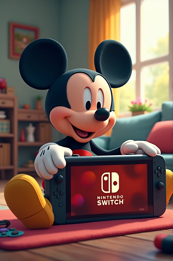 Mickey Mouse play Nintendo Switch