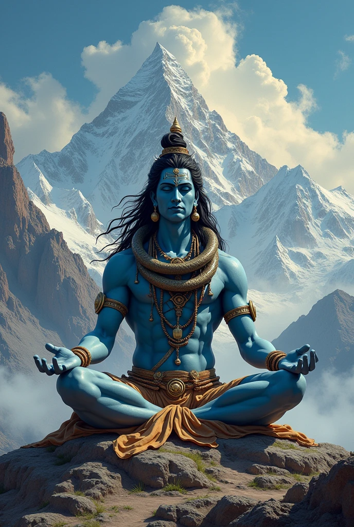 Hindu Lord Mahadev in Kailash Parvat
With Snake in Nack