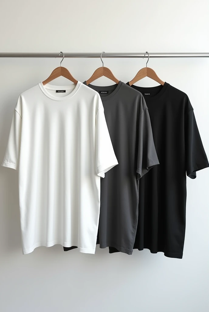 create oversized t-shirts for mockup in white black and gray color