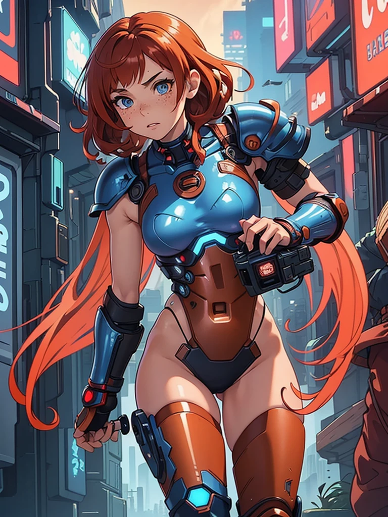 a close up of a cartoon of a woman in a bikini, inspired by Masamune Shirow, by Krenz Cushart, inspired by Krenz Cushart, cutesexyrobutts, oppai cyberpunk, expressing joy. by krenz cushart, krenzcushart, cyberpunk anime girl mech, cushart krenz key art feminine