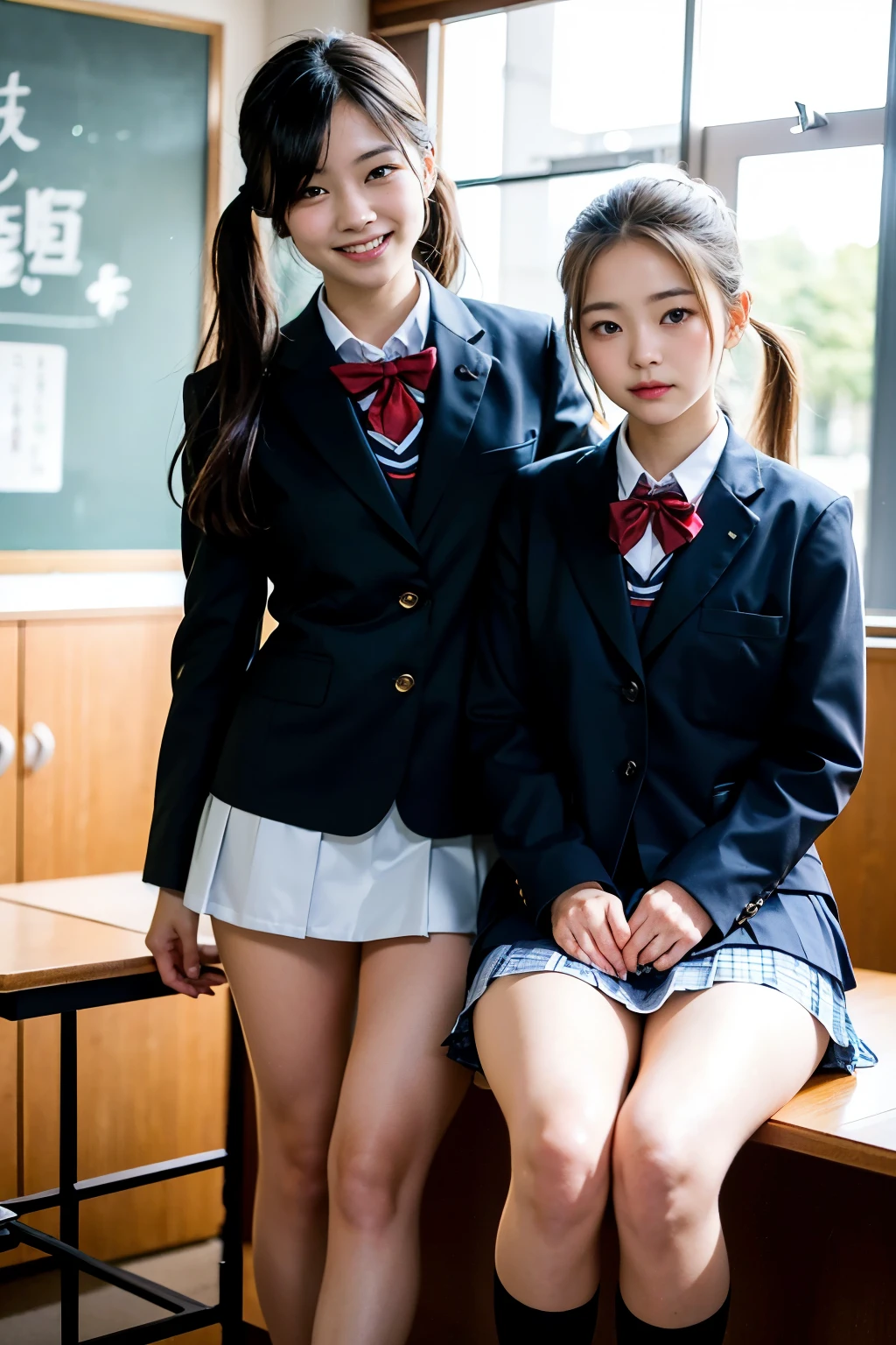 8k, Retrato RAW (japanese women),work of art、fotorrealisitic:1.3、realisitic, ultra-high resolution, highest quallity, real life photos ,(early in the morning :1.1),
((((2person:1.5)))), (((Two girls showing their panties in the living room)))、(cute face:1.3)、日本の成人女子2person,((日本の女子高生2person))、((3 Real Adult High School Students))、((japanese school uniform:1.6))、 blond,slenderbody,、On the roof of the school building、((Short Twin Tails))、
big fit ass, comely, detailedeyes, Bblack hair,(Written limit depth:1.3)、 ((brown dark eyes:1.2))、(realisitic skin texture:1.3)、(Immersive atmosphere:0.8、Bright dark:1.2) 、(viewer:1.3)、((embarrassing))、((from lowの天井:1.2))、(ssmile:1.2)、((ella'is wearing tiny silk panties))、((panty shot))、((A woman rolling up her skirt))、((from low:1.15))、((panties up close:1.32))、((panty shot))、the most comely woman in the world、the most comely woman in the world、((open your legs to the side:1.4))、lots of natural light、The scorching sun、
