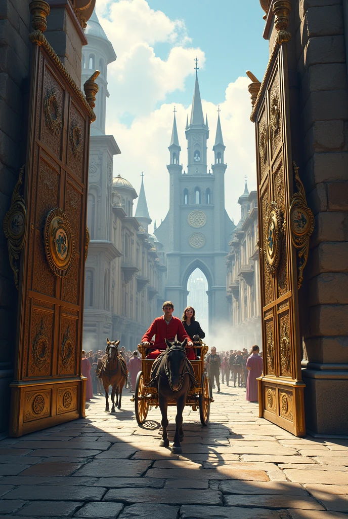 Take a carriage through the gates of a huge kingdom