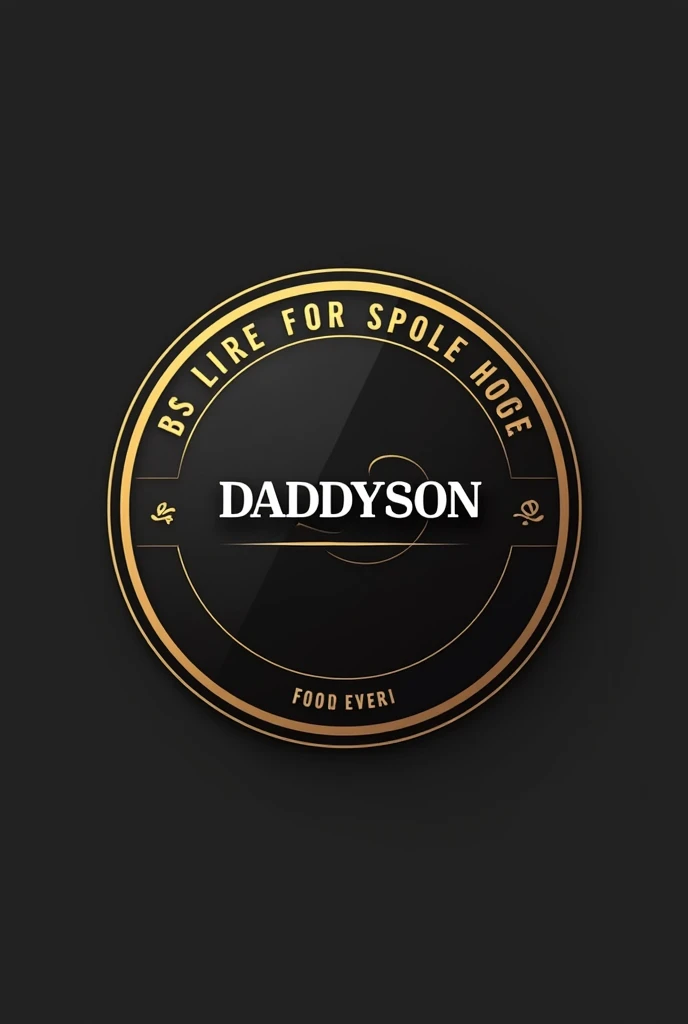 Un logo noir et or sur le DADDYSON shop en cercle avec une étiquette