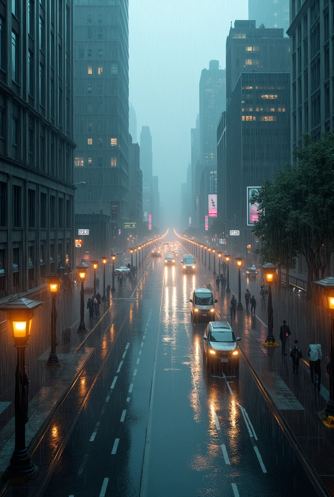 rainstorm,street,Aerial Photography