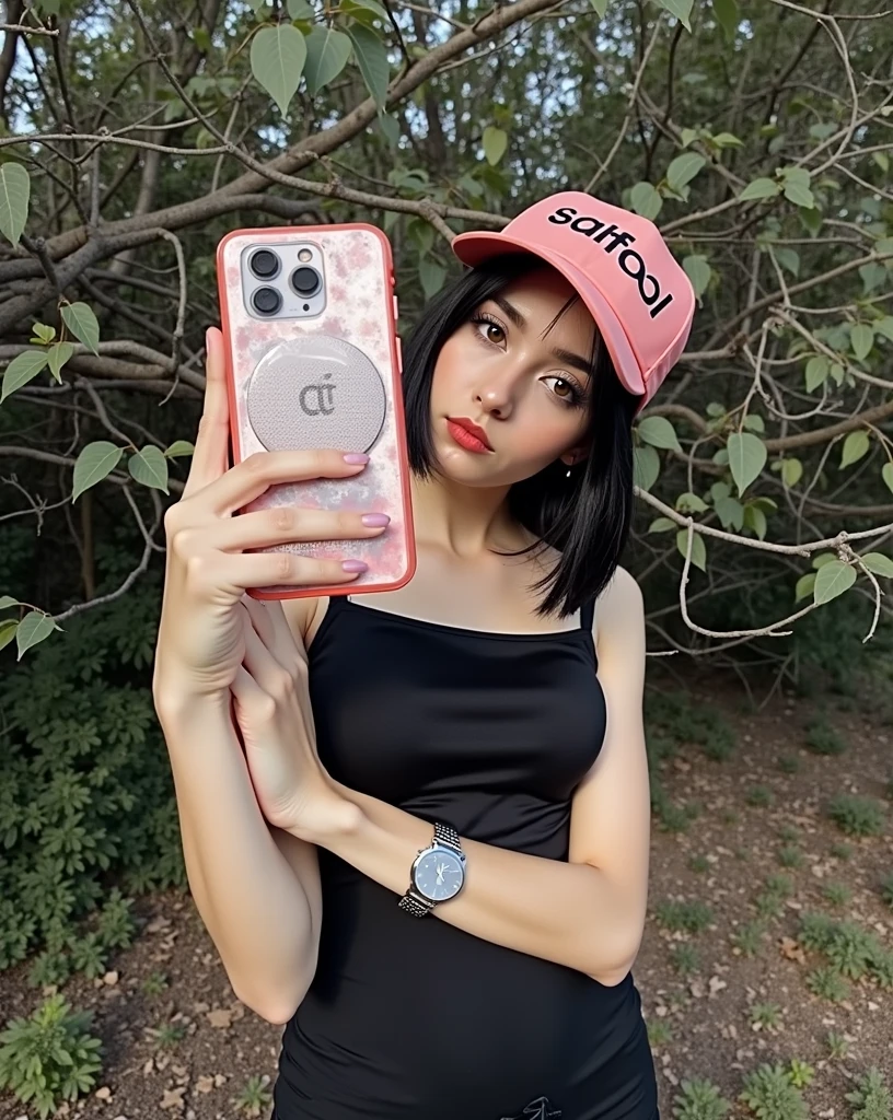 RAW photo, best quality, masterpiece, photorealistic, Polish girl, 20 years old, black hair, Light grey eyes, short bob cut, hair in 7 thirds, hair over one ear, Symmetrical eyes, pale skin, Big Breasts, rip gloss,