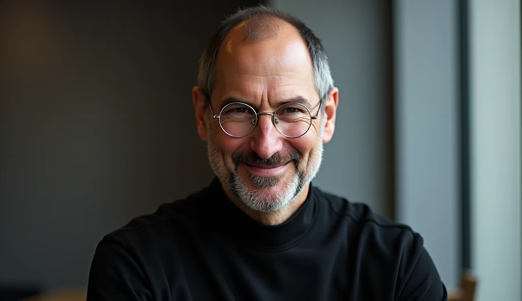 Steve Jobs,shot not bust,A commercial model photo, a gentle appearance