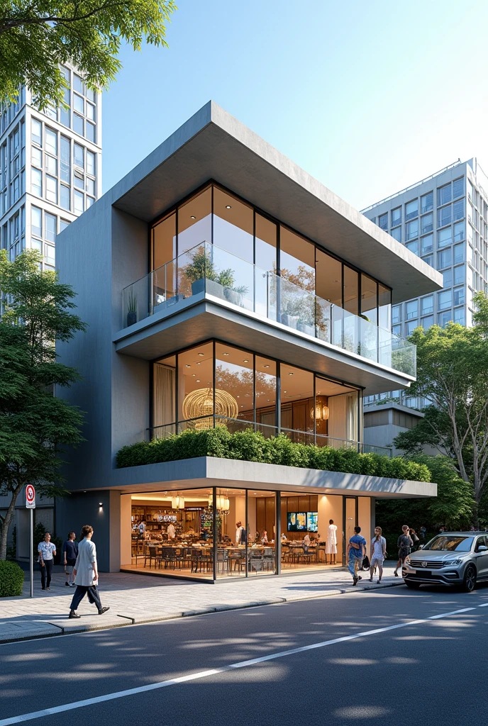 A midern house with shopping center