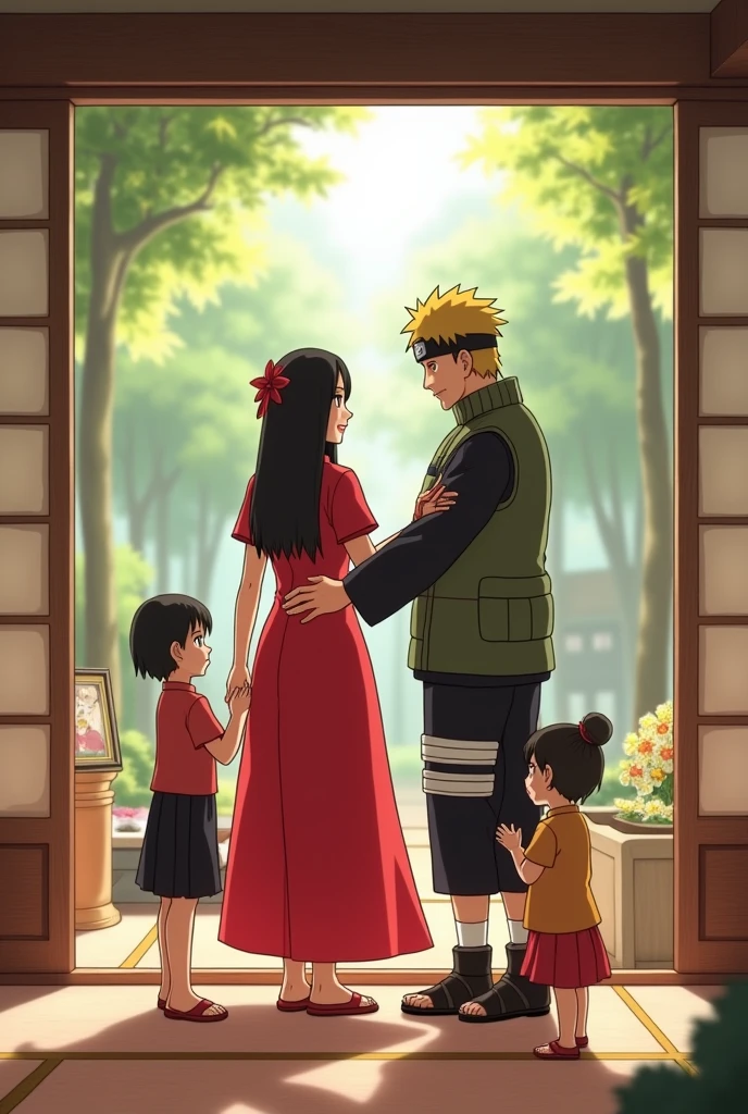 Family of Naruto dress his wife like Sakura
