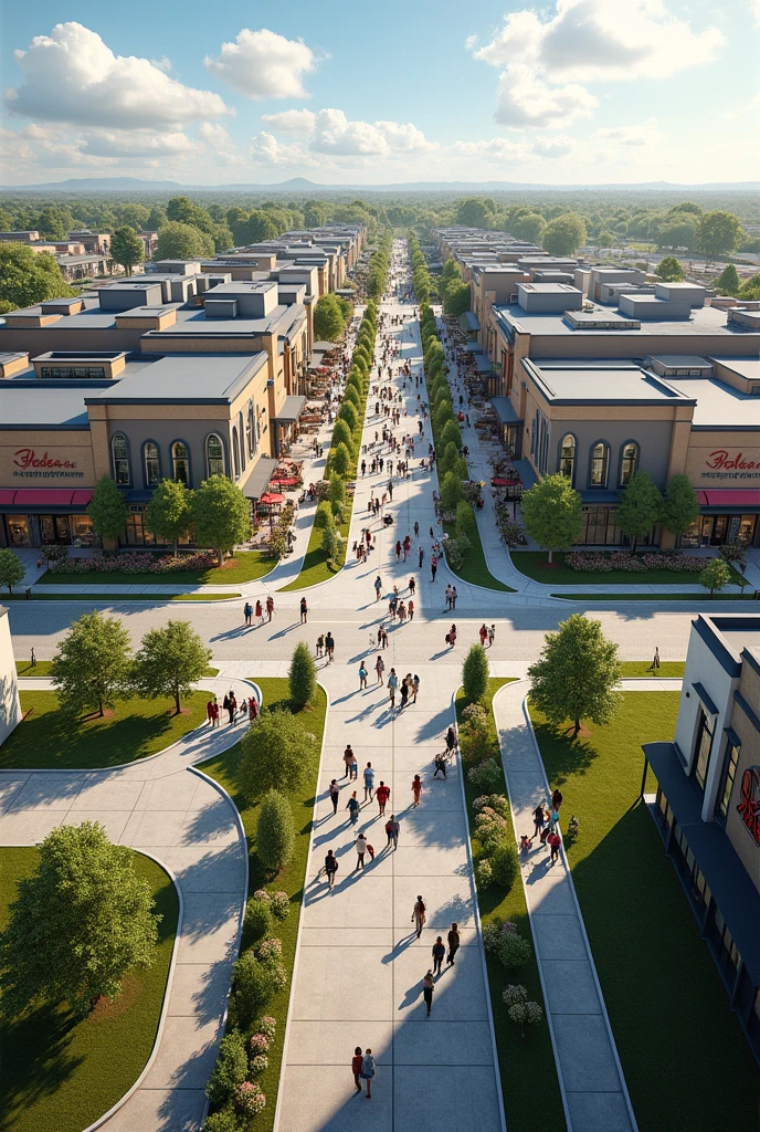 A house with shopping center