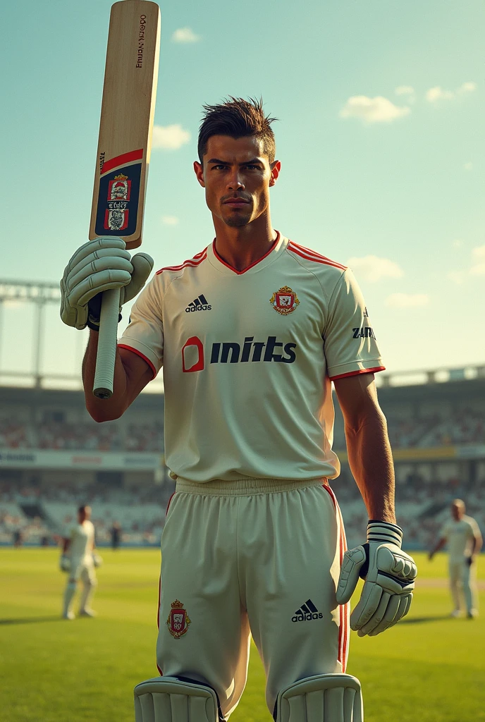 Ronaldo with cricket bat
