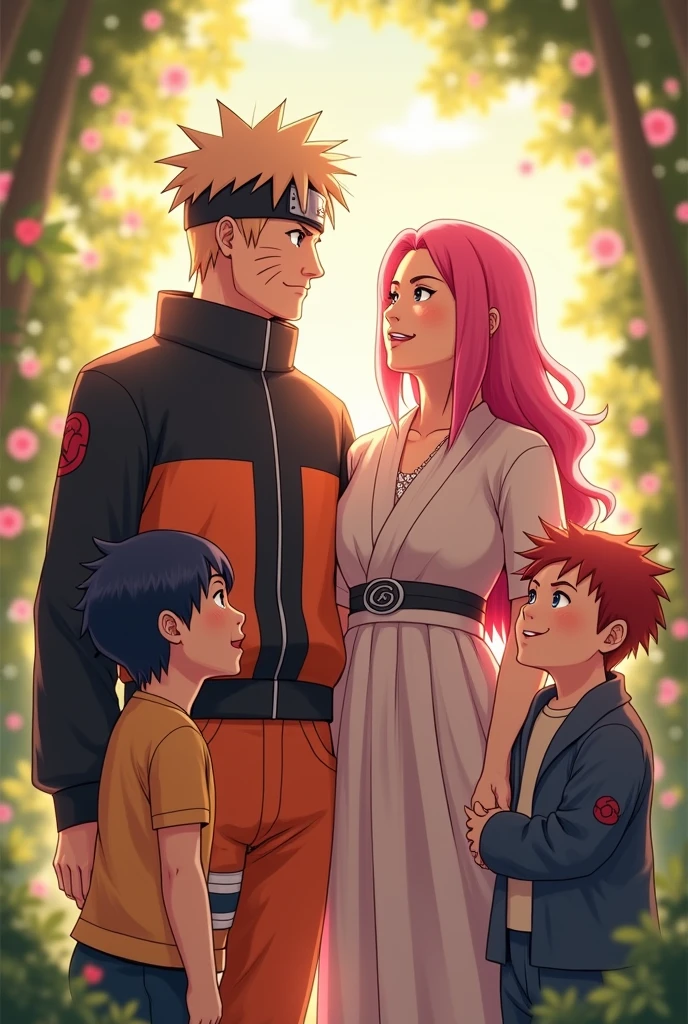 Family of Naruto colour his wife hair pink