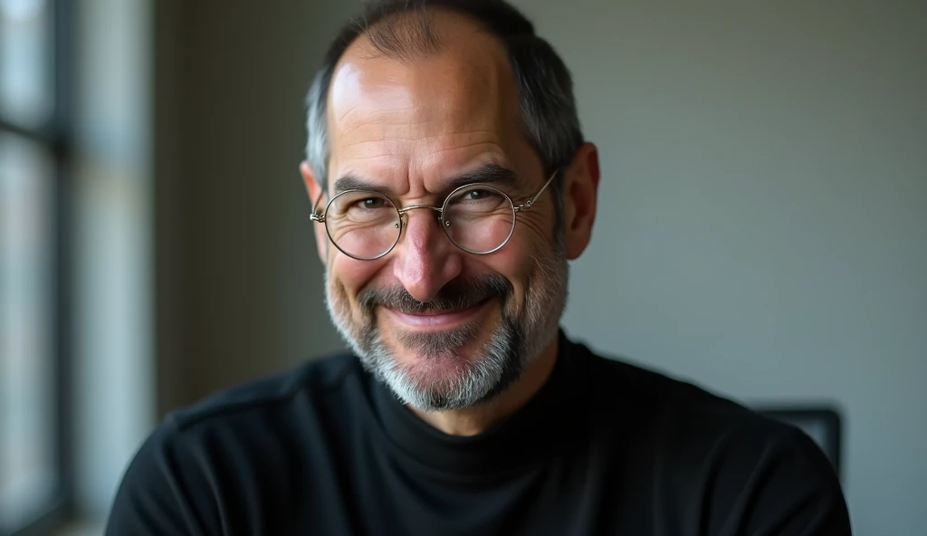 Steve Jobs,shot not bust,A commercial model photo, a gentle appearance