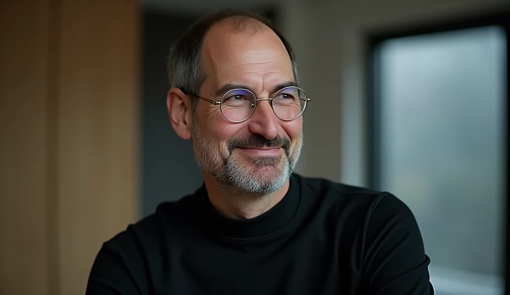 Steve Jobs,shot not bust,A commercial model photo, a gentle appearance
