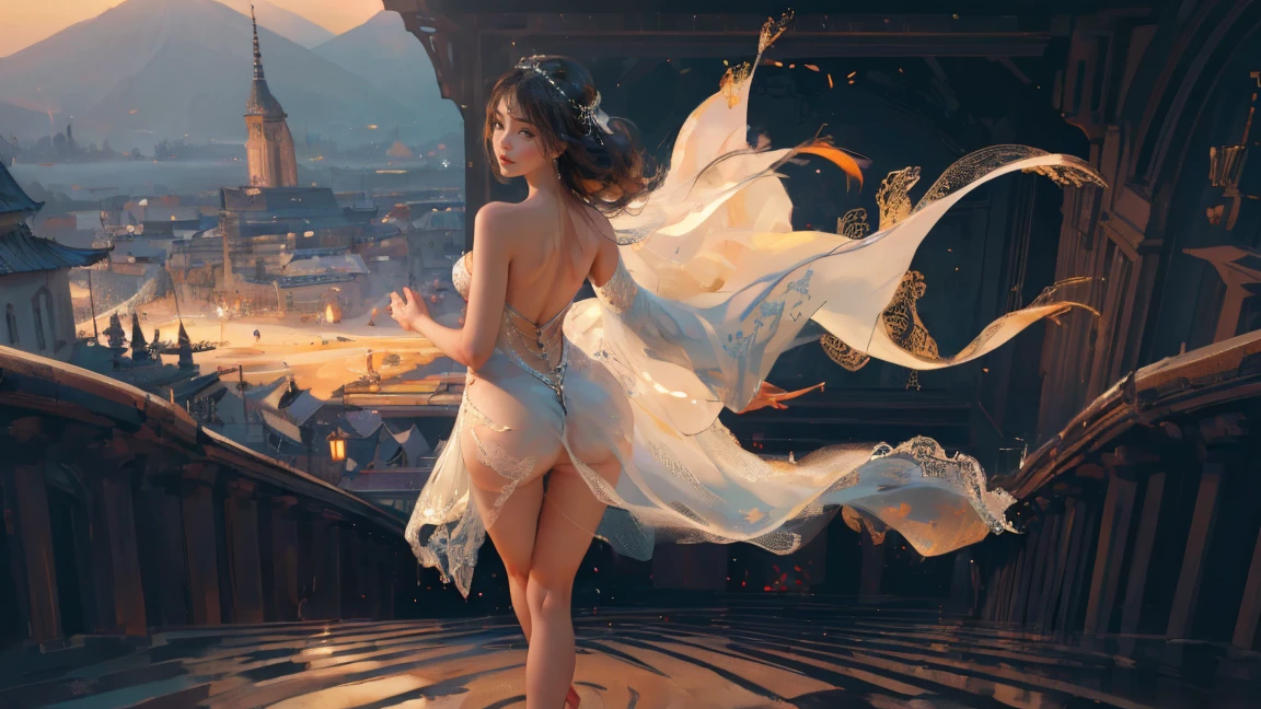 (practical, Photorealistic:1.37), (masterpiece, Highest quality:1.2), (Ultra-high resolution:1.2), (Original photo:1.2), (Clear focus:1.3), (Face Focus:1.2), (Highly detailed CG Unity 8k wallpaper:1.2), (Beautiful Skin: 1.2), (Pale skin:1.3), (Super sharp focus: 1.5), (Super sharp focus:1.5), (Beautiful and clean face:1.3), (非常にDetailed Background, Detailed Background:1.3), Bokeh, Depth of written boundary, rest, Image of a Very Cute and Beautiful Japanese Woman, (bride), business suit, (2:1.1), Portrait of a smiling girl, Full body image, from the front, Symmetrical Configuration, (Studio Lighting:1.3), (Cinema Lighting:1.3), (Rear window lighting is backlit:1.3), (surface light:1.3), Light Enveloping Her Entire Body, Looking straight at you, Persistence, Sexy model posing, rest, (Chestnut Half-Hair:1.2), Dark brown eyes, Beautiful Eyes, Princess Eyes, Mahogany Hair, A single hair, bangs, slim, Abdominal muscles, (Huge breasts;1.35), (Willow West:1.15), (Details of a beautiful girl:1.4), (Pure White Elegant and Gorgeous Lace Silk Wedding Dress:1.3), (BaliOcean view背景:1.2), (NFSW:1.3), ((Perfect female body)), (Upper body image:1.3), Encircling the head, Perfect Dramatic, Volumetric lighting, Professional majestic oil painting, Glowing Skin, CT Anatomy, Perfect Proportions, 8.Five Really Small, Face Focus, Ultra practical Photo, Extremely clear images, Ultra-high definition images, Bali, Ocean view, Beach, External, ((walking Beach:1.2)),NUDE