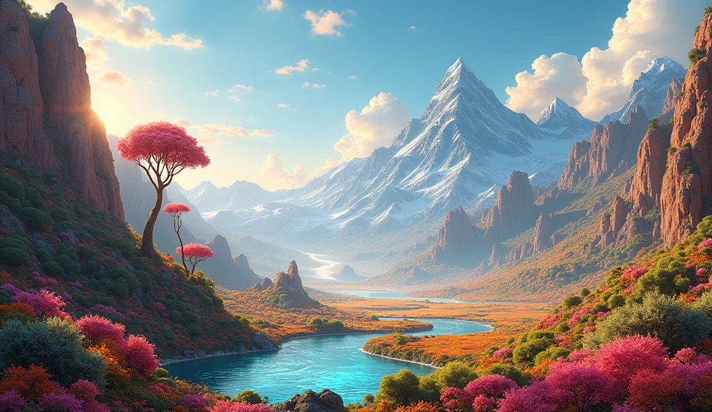 Background of another planet during the day, cheered up