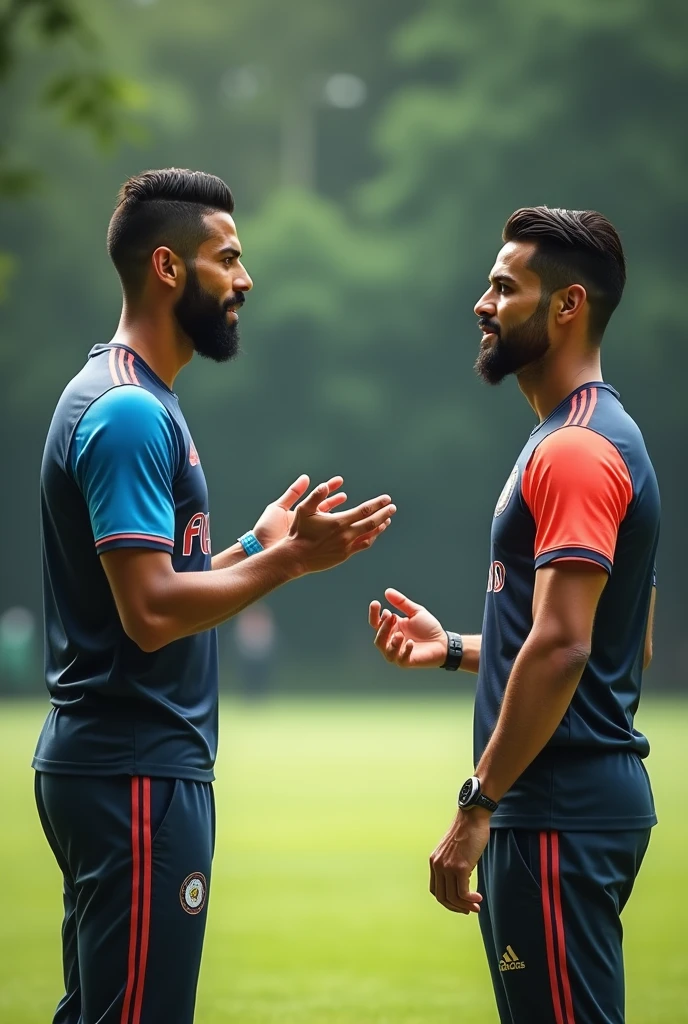 Ronaldo giving advice to virat kohli front view