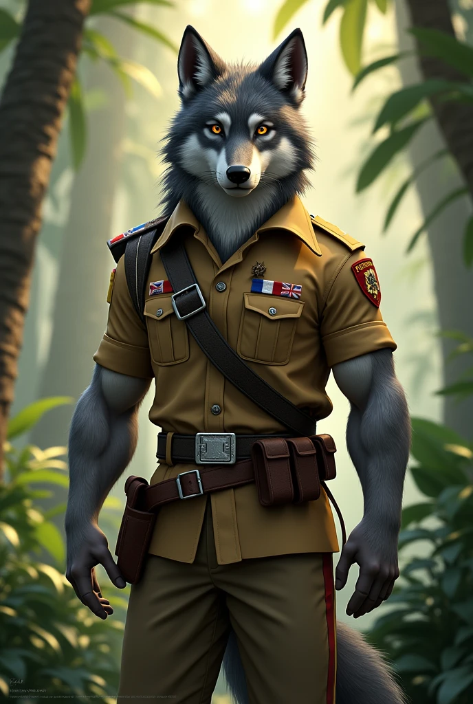 Character akela from the story of Mowgli in scout outfit