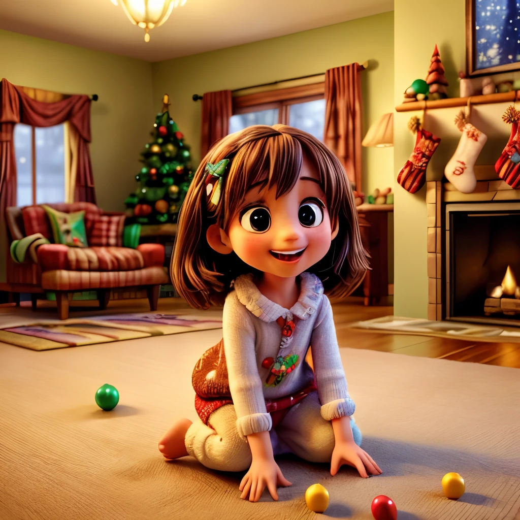 (best quality,4k,8k,highres,masterpiece:1.2),ultra-detailed,(realistic,photorealistic,photo-realistic:1.37),vibrant colors,kids in pajamas,excited expressions,gift wrapping paper,piles of toys,unwrapping joy,holiday spirit,magical atmosphere,enchanting glow of Christmas lights,cozy living room,warm fireplace,decorated Christmas tree,snowflakes falling outside,kids laughing and smiling,jumping with excitement,ripping open presents,happiness and surprise,joyful expressions,uncontained excitement,toys of all shapes and sizes,plush animals,dolls,action figures,colorful building blocks,books and puzzles,stuffed stockings on the mantel,flickering candlelight,chocolates and candies,festive holiday decorations,sparkling ornaments,snowflakes hanging from the ceiling,sparkling tinsel,ribbons and bows,detailed expressions on each child's face,anticipation and wonder,magical moments,memories in the making,unwrapping gifts with anticipation,gleaming eyes filled with delight,excitement filling the air,kids playing and sharing toys,presents scattered all around,children running around with newfound treasures,filled with joy and gratitude.