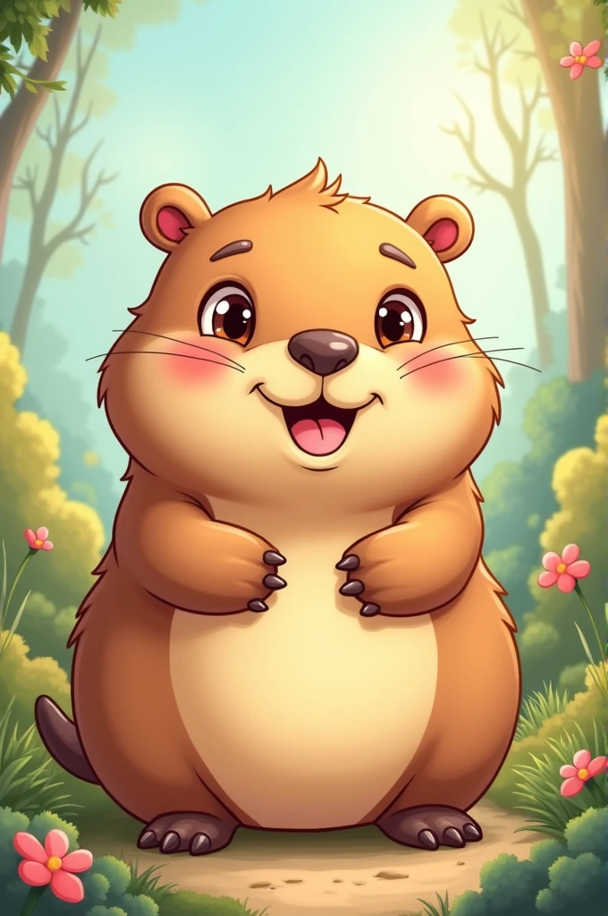 Cute cartoon capybara 