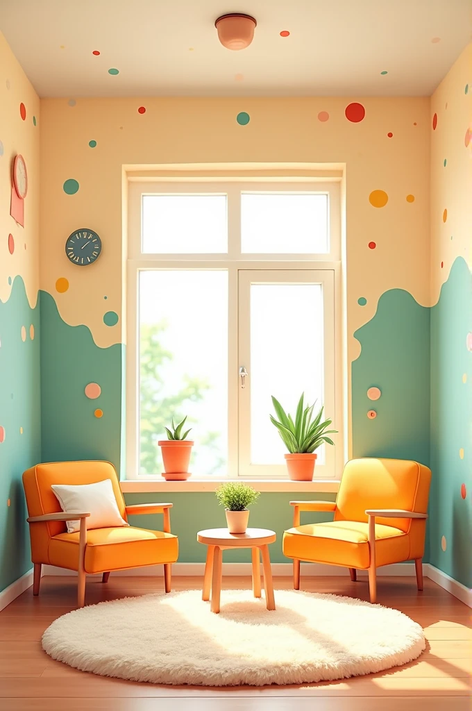 Create a non-detailed room background in cartoon style