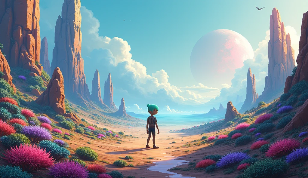 Background of another planet during the day, alien, cheered up, solo el fondo sin aliens 
