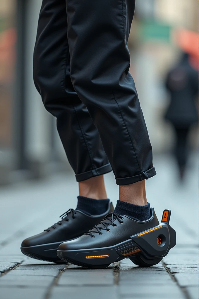 kick roller behind shoes with ai and gps