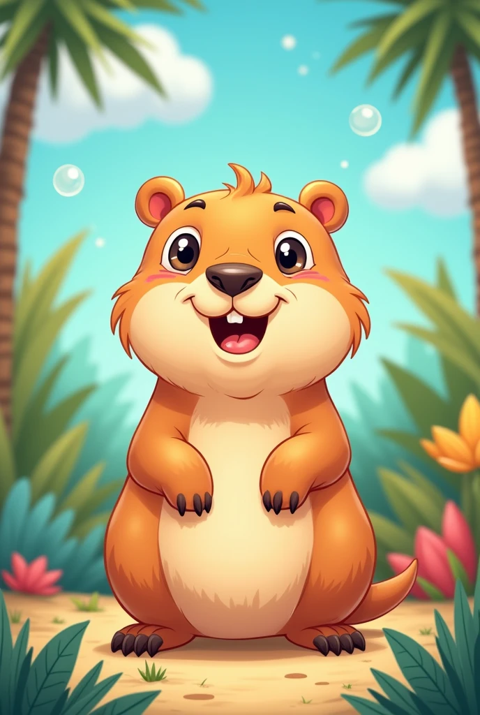 Cute capybara cartoon more animated