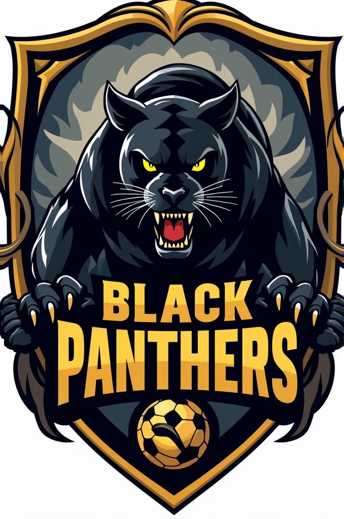 CREATE A FOOTBALL SHIELD WITH THE NAME BLACK PANTHERS 