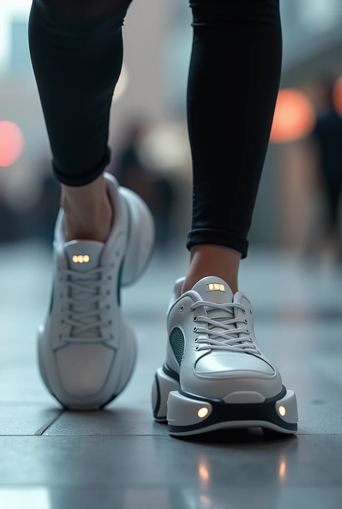 kick roller shoes that can hide  the roller with ai and gps