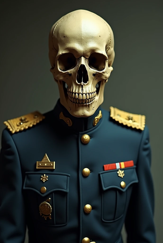 Skull in the uniform of the military police of Ceará