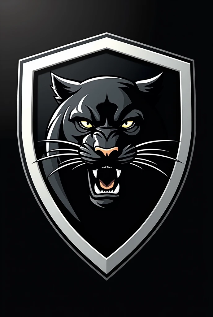 CREATE A BLACK AND WHITE BLACK PANTHERS NAME FOOTBALL SHIELD
