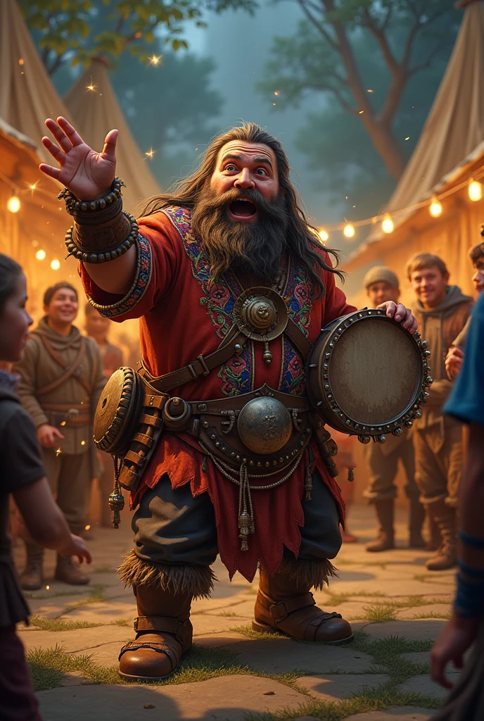 Create a RPG Dwarf Bard with Tambourine 