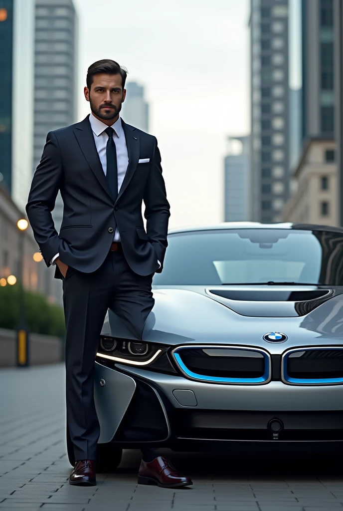 A man with bmw car
