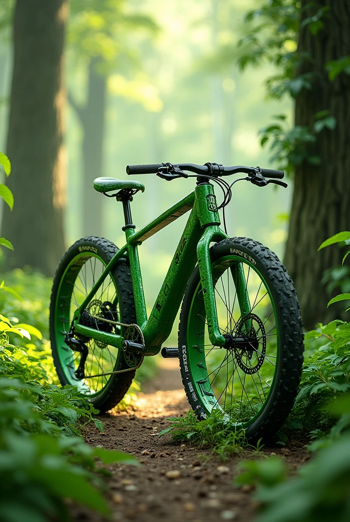 A bike with green tree
