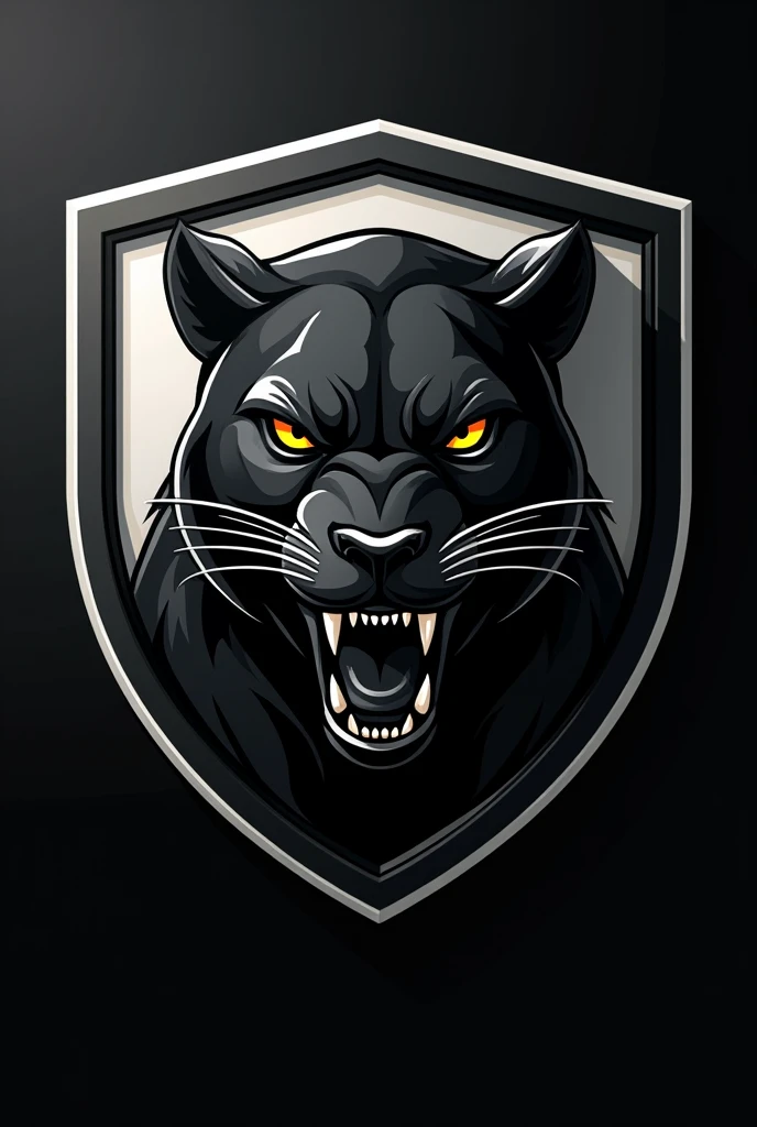 CREATE A BLACK AND WHITE BLACK PANTHERS NAME FOOTBALL SHIELD