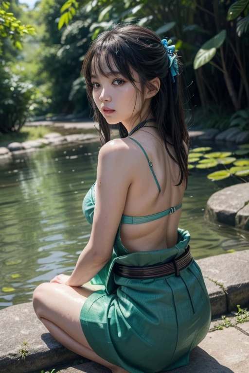 Big Tits,Big Ass,
Female kappa's outfit
• Water plant attire:
• Top: The female kappa、She wears a bra top skillfully woven from water plants and lotus leaves in the lake or river.。This top is made of natural materials、Green and blue colors dominate。Leaves and flowers are subtly decorated、It gives off an aura of a water spirit。
• Skirt: The lower body、A skirt made of water plants and lotus leaves or、She wears a water plant belt wrapped around her waist。The skirt is irregular in length、Sways with every movement、It makes you imagine her swimming lightly in nature。
• Carapace on the back:
• As a characteristic of kappa、There is a carapace that imitates a turtle's carapace on her back。The carapace、It has a deep green or bluish color、表面は湿ったような光沢There is。このThe carapace、It has a defensive function as well as、It symbolizes her identity as a yokai。
•accessory:
•hair飾り: For hair、She wears decorations adorned with flowers and small shells from the water's edge。For hair ornaments、Many motifs reflecting the nature of the water area where she lives are used。
•necklace: On the neck、She wears a necklace made of stones and shells picked up from the river bottom。This necklace is、It shows that she is closely connected to water。
Female kappa makeup
• Skin color:
• Skin is a light green or bluish color、To give a damp feeling、A light, glossy makeup is applied。This emphasizes that she is a yokai that lives by the water。
• eye:
• eyeの周りには、Use blue and green eyeshadow that evokes water、A line that expresses the flow of water is drawn around the eyes。Eye color is blue or green that reflects the light in the water、Gives a mystical shine。
• Eyeliner is drawn thinly、By making the eyes look sharp、It gives off an aura of a yokai。
• Lips:
• Lipsは薄いピンクや淡い紫色で、She has natural colors that are typical of a yokai raised in nature。The lips are given a glossy finish、To make it feel damp。
•hair:
•hairは黒や深緑色で、Give it a slightly damp texture、It expresses that she is always with water in nature。The hair is straight、It flows down from the shoulders。The bangs are cut evenly、There is a depiction around her forehead as if water droplets are dripping。
その他の特徴
• dish: On the top of the head is the symbol of kappa「dish」There is。このdishは、It is for filling with water、It is connected to her vitality。dishの縁は水草や小さな花で飾られており、Expresses feminine delicacy。