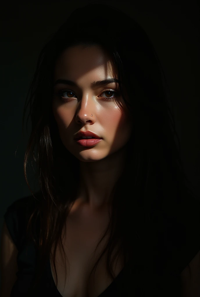 Image of a woman with clearly visible light and dark areas.