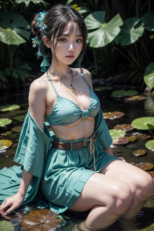 Big Tits,Big Ass,
Female kappa's outfit
• Water plant attire:
• Top: The female kappa、She wears a bra top skillfully woven from water plants and lotus leaves in the lake or river.。This top is made of natural materials、Green and blue colors dominate。Leaves and flowers are subtly decorated、It gives off an aura of a water spirit。
• Skirt: The lower body、A skirt made of water plants and lotus leaves or、She wears a water plant belt wrapped around her waist。The skirt is irregular in length、Sways with every movement、It makes you imagine her swimming lightly in nature。
• Carapace on the back:
• As a characteristic of kappa、There is a carapace that imitates a turtle's carapace on her back。The carapace、It has a deep green or bluish color、表面は湿ったような光沢There is。このThe carapace、It has a defensive function as well as、It symbolizes her identity as a yokai。
•accessory:
•hair飾り: For hair、She wears decorations adorned with flowers and small shells from the water's edge。For hair ornaments、Many motifs reflecting the nature of the water area where she lives are used。
•necklace: On the neck、She wears a necklace made of stones and shells picked up from the river bottom。This necklace is、It shows that she is closely connected to water。
Female kappa makeup
• Skin color:
• Skin is a light green or bluish color、To give a damp feeling、A light, glossy makeup is applied。This emphasizes that she is a yokai that lives by the water。
• eye:
• eyeの周りには、Use blue and green eyeshadow that evokes water、A line that expresses the flow of water is drawn around the eyes。Eye color is blue or green that reflects the light in the water、Gives a mystical shine。
• Eyeliner is drawn thinly、By making the eyes look sharp、It gives off an aura of a yokai。
• Lips:
• Lipsは薄いピンクや淡い紫色で、She has natural colors that are typical of a yokai raised in nature。The lips are given a glossy finish、To make it feel damp。
•hair:
•hairは黒や深緑色で、Give it a slightly damp texture、It expresses that she is always with water in nature。The hair is straight、It flows down from the shoulders。The bangs are cut evenly、There is a depiction around her forehead as if water droplets are dripping。
その他の特徴
• dish: On the top of the head is the symbol of kappa「dish」There is。このdishは、It is for filling with water、It is connected to her vitality。dishの縁は水草や小さな花で飾られており、Expresses feminine delicacy。