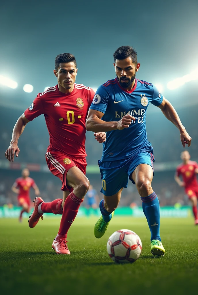 Virat kohli with Ronaldo in football team